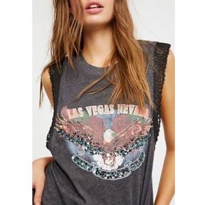 Free People Women’s Sundown Beaded Sequin Embellished Eagle Tank Top
